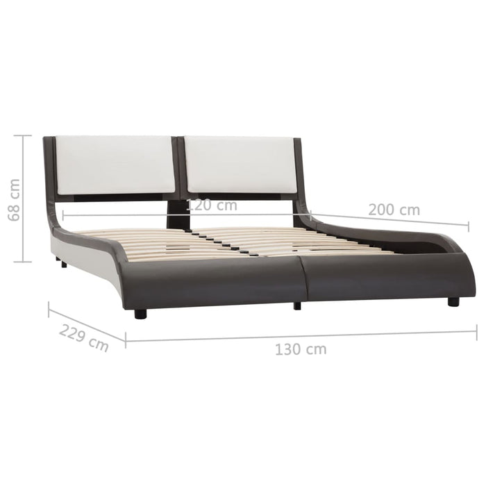 Cadru de pat cu LED fără saltea gri și alb 120x190 cm - WALTI WALTI