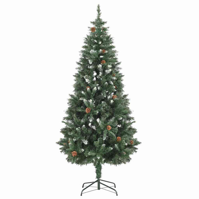Brad de Crăciun artificial cu conuri pin și sclipici alb 180 cm WALTI