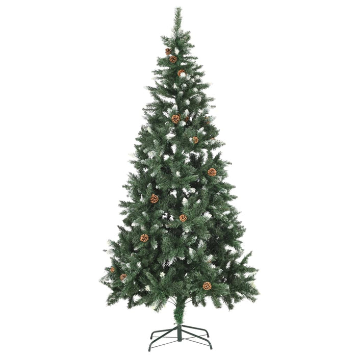 Brad de Crăciun artificial cu conuri pin și sclipici alb 210 cm - WALTI WALTI