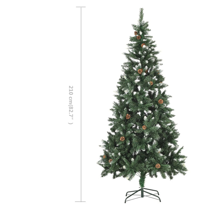 Brad de Crăciun artificial cu conuri pin și sclipici alb 210 cm - WALTI WALTI