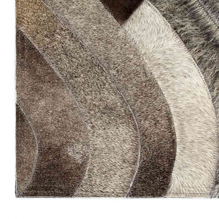 Covor piele cu păr natural, mozaic, gri/argintiu, 80 x 150 cm WALTI