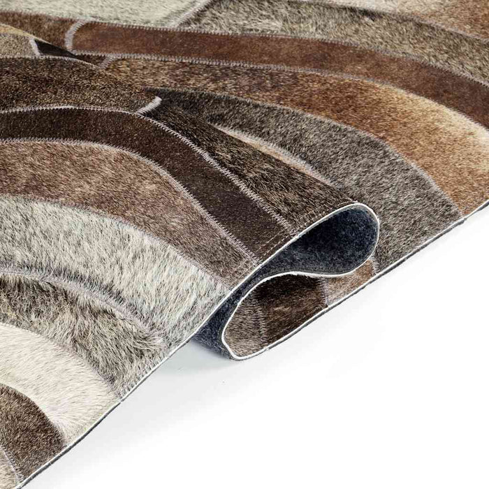 Covor piele cu păr natural, mozaic, gri/argintiu, 160 x 230 cm WALTI