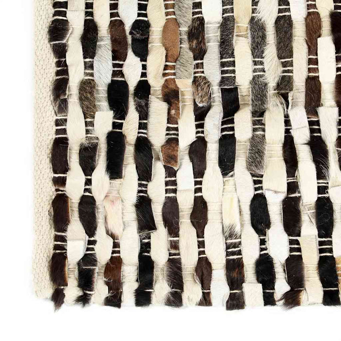 Covor din piele naturală cu păr, negru/alb, 120 x 170 cm WALTI