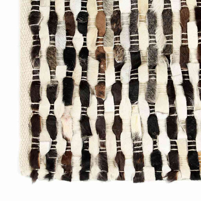 Covor piele cu păr natural, negru și alb, 160 x 230 cm WALTI