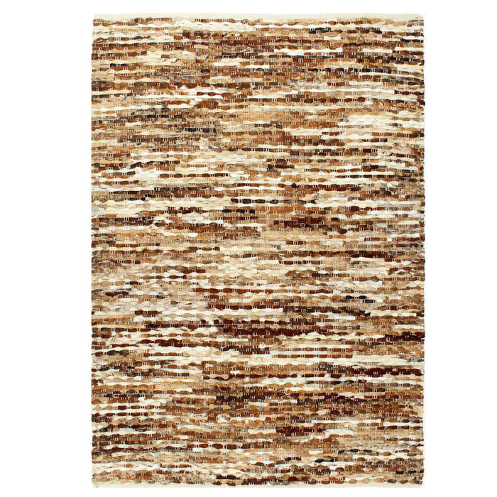 Covor din piele cu păr natural, maro și alb, 120 x 170 cm WALTI