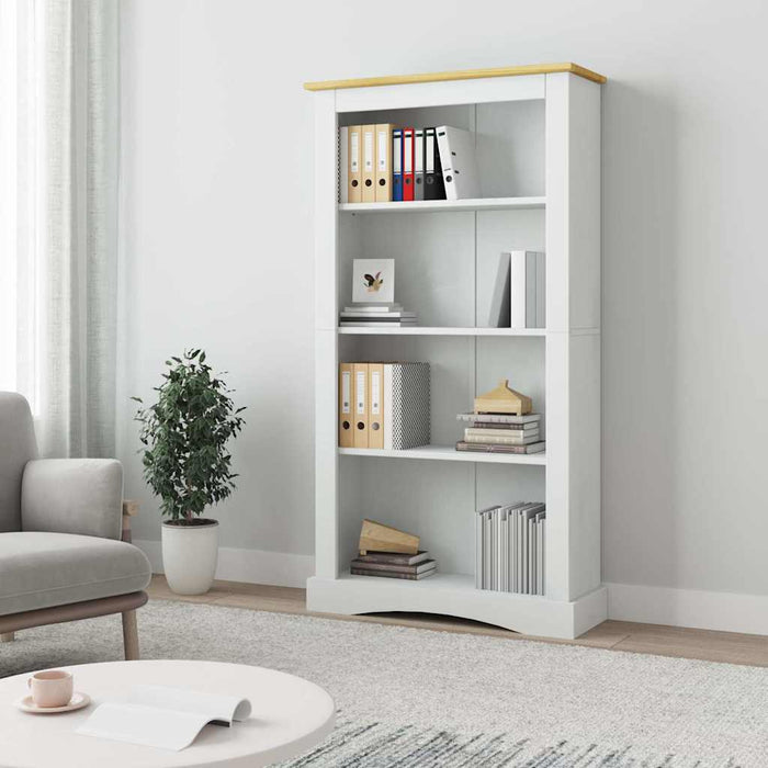 Bibliotecă 4 rafturi alb 80x29x150 cm pin mexican gama Corona WALTI