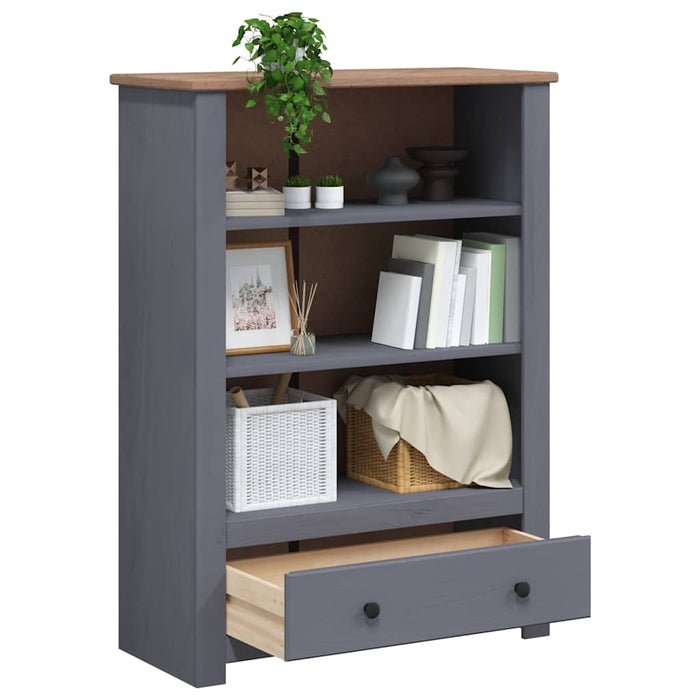 Bibliotecă, gri, 80x35x110 cm, lemn masiv de pin, gama Panama WALTI