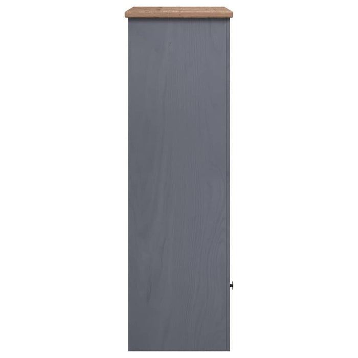 Bibliotecă, gri, 80x35x110 cm, lemn masiv de pin, gama Panama WALTI