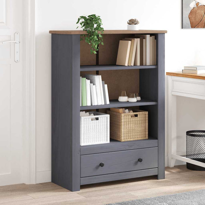 Bibliotecă, gri, 80x35x110 cm, lemn masiv de pin, gama Panama WALTI