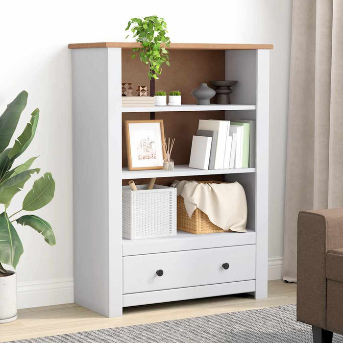 Bibliotecă, alb, 80x35x110 cm, lemn masiv de pin, gama Panama - WALTI WALTI