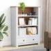 Bibliotecă, alb, 80x35x110 cm, lemn masiv de pin, gama Panama - WALTI WALTI