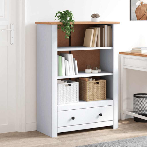 Bibliotecă, alb, 80x35x110 cm, lemn masiv de pin, gama Panama - WALTI WALTI