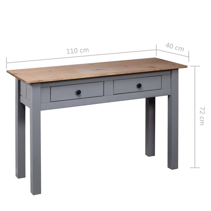 Masă consolă, gri, 110x40x72 cm, lemn masiv de pin, gama Panama WALTI