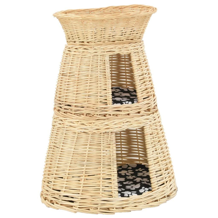 Set coșuri pisici cu perne 3 piese 47x34x60 cm răchită naturală - WALTI WALTI
