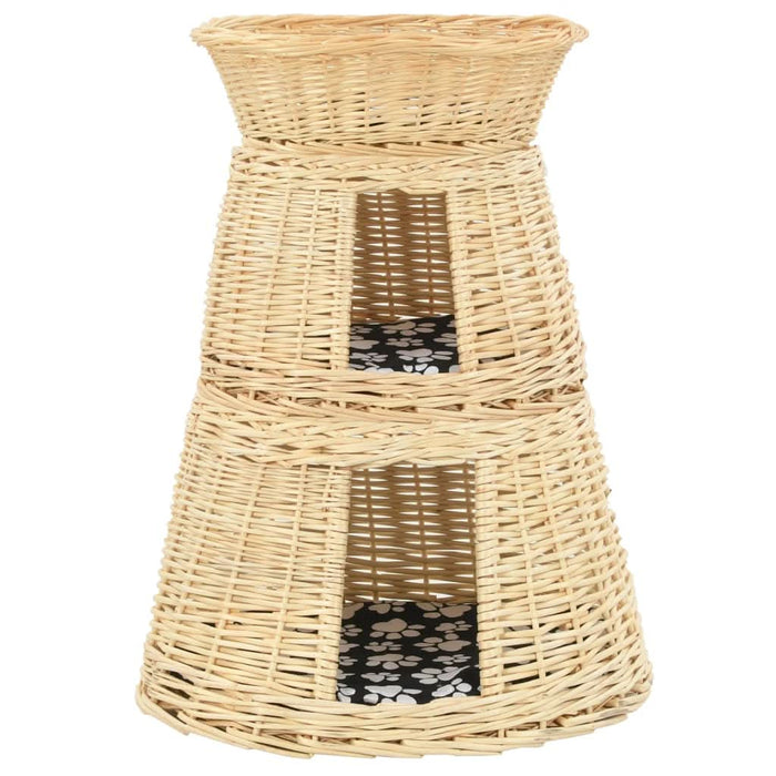 Set coșuri pisici cu perne 3 piese 47x34x60 cm răchită naturală - WALTI WALTI