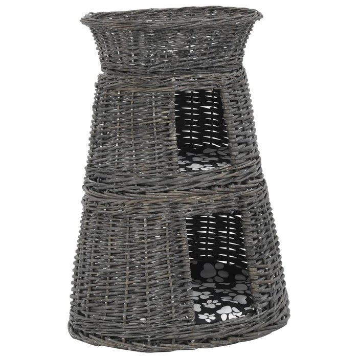 Set coșuri pisici, perne, 3 piese, gri, 47x34x60 cm, răchită - WALTI WALTI
