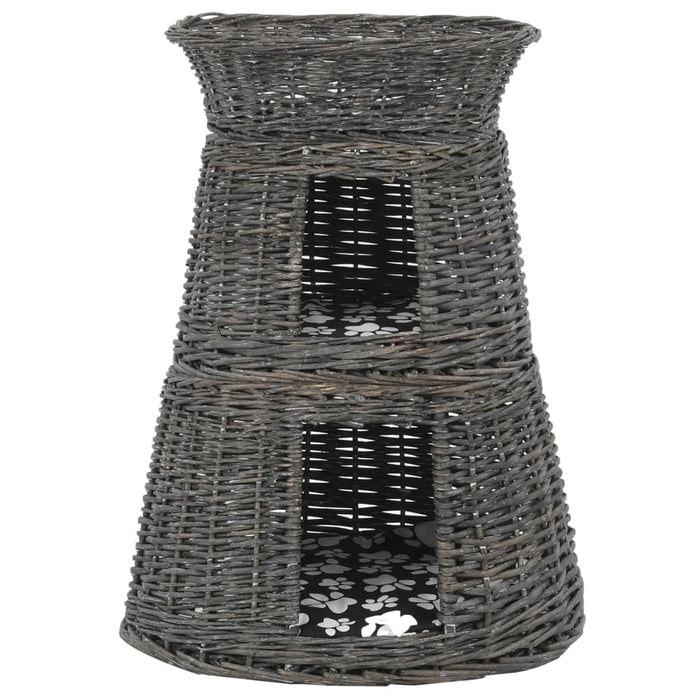 Set coșuri pisici, perne, 3 piese, gri, 47x34x60 cm, răchită - WALTI WALTI