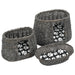 Set coșuri pisici, perne, 3 piese, gri, 47x34x60 cm, răchită - WALTI WALTI