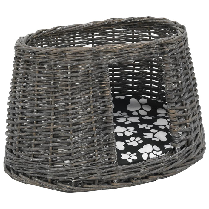 Set coșuri pisici, perne, 3 piese, gri, 47x34x60 cm, răchită - WALTI WALTI