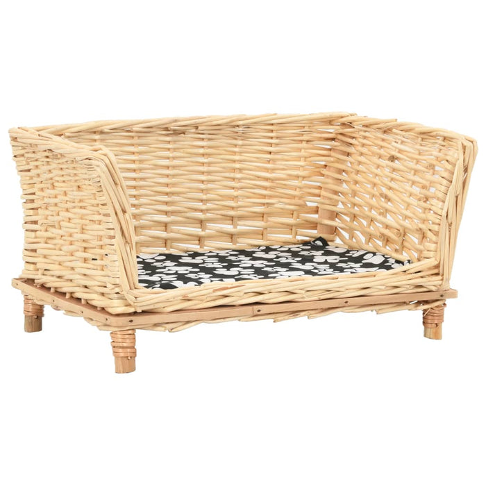 Coș pentru câini cu pernă, 50x33x30 cm, salcie naturală - WALTI WALTI