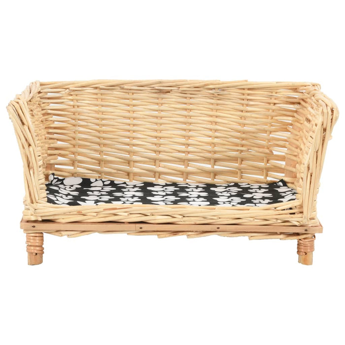 Coș pentru câini cu pernă, 50x33x30 cm, salcie naturală - WALTI WALTI