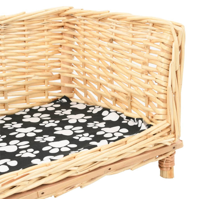 Coș pentru câini cu pernă, 50x33x30 cm, salcie naturală - WALTI WALTI