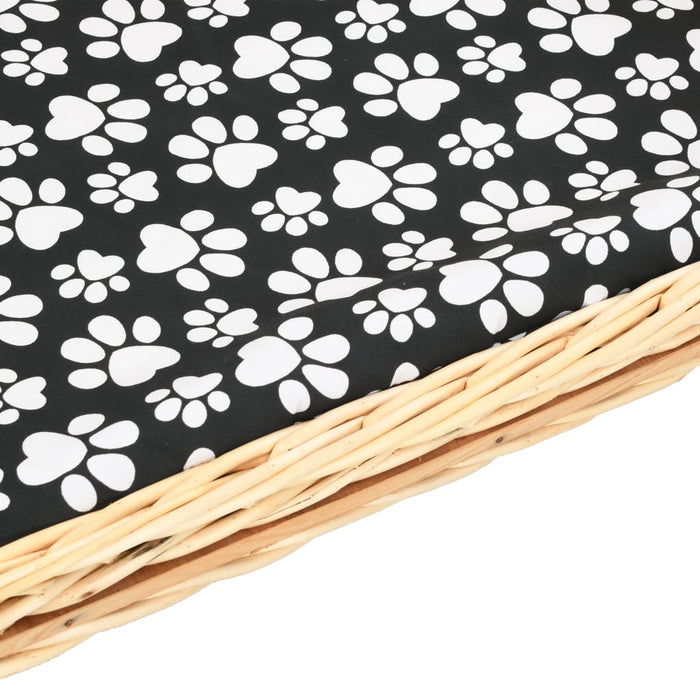 Coș pentru câini cu pernă, natural, 90x54x35 cm, răchită - WALTI WALTI