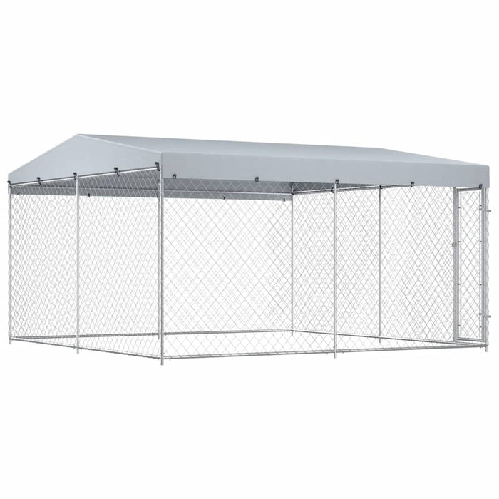 Padoc de exterior cu acoperiș pentru câini, 382x382x225 cm - WALTI WALTI