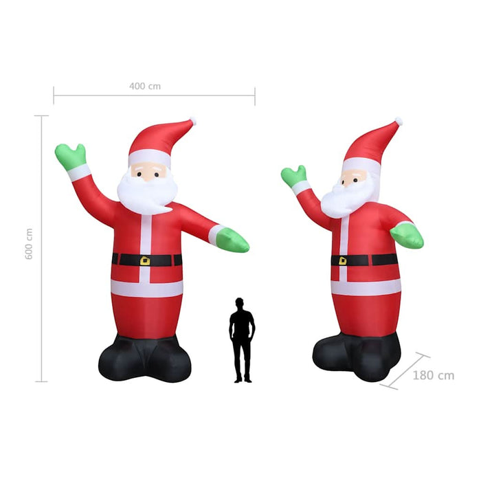 Moș Crăciun gonflabil, LED, IP20, 600 cm, XXL WALTI