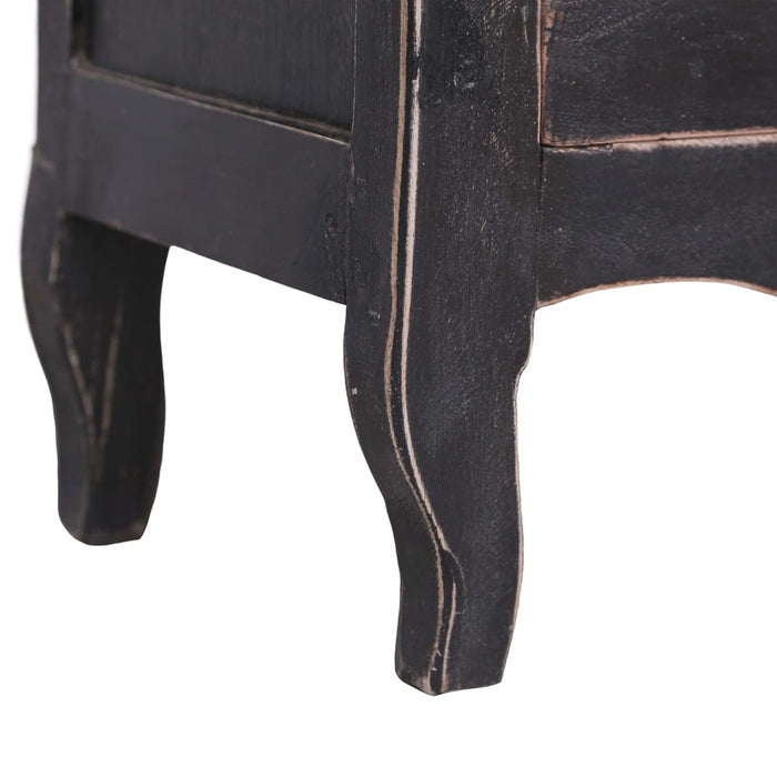 Dulap TV, negru, 120x30x40 cm, lemn masiv de mahon WALTI