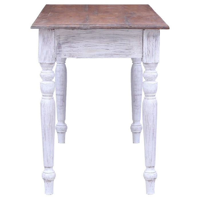 Birou cu sertare, alb, 117x57x75 cm, lemn masiv de mahon - WALTI WALTI
