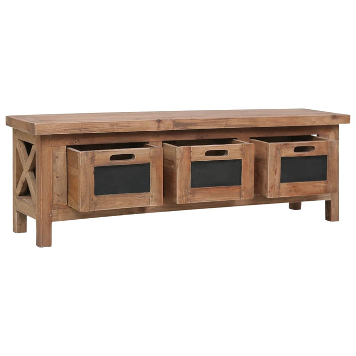 Comodă TV cu 3 sertare, 120 x 30 x 40 cm, lemn masiv de mahon WALTI