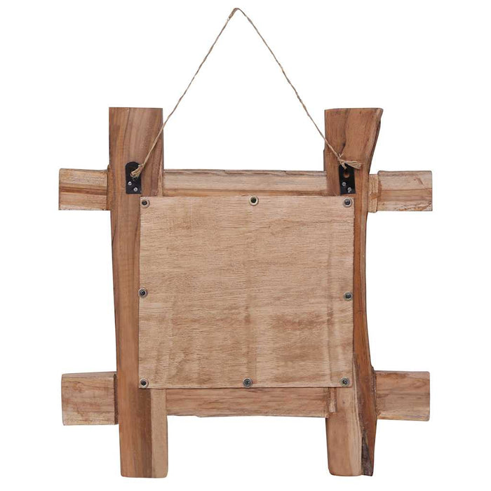 Oglindă din bușteni, natural, 50x50 cm, lemn de tec reciclat WALTI