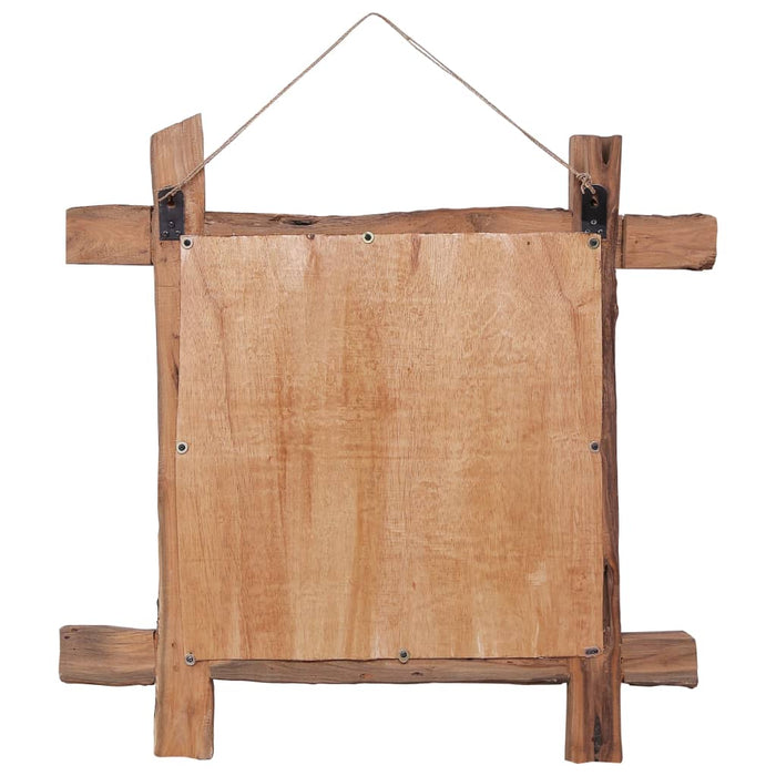 Oglindă din bușteni, natural, 70x70 cm, lemn de tec reciclat - WALTI WALTI