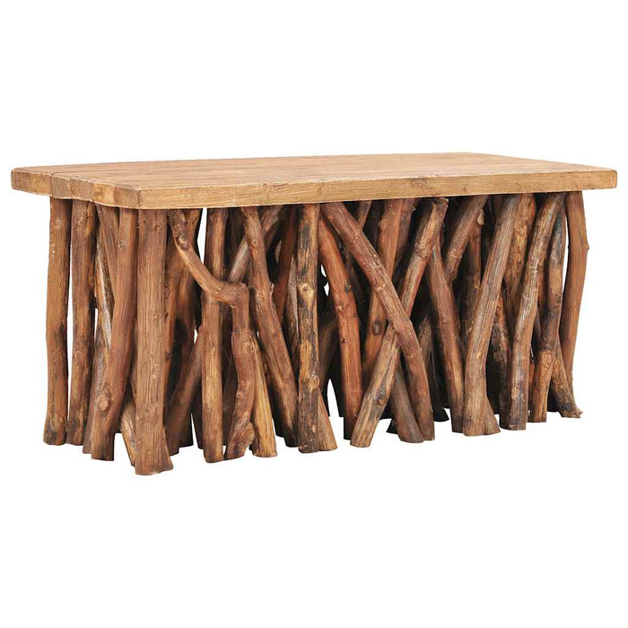 Măsuță cafea, 100x40x47,5 cm amestec lemn masiv reciclat și tec WALTI