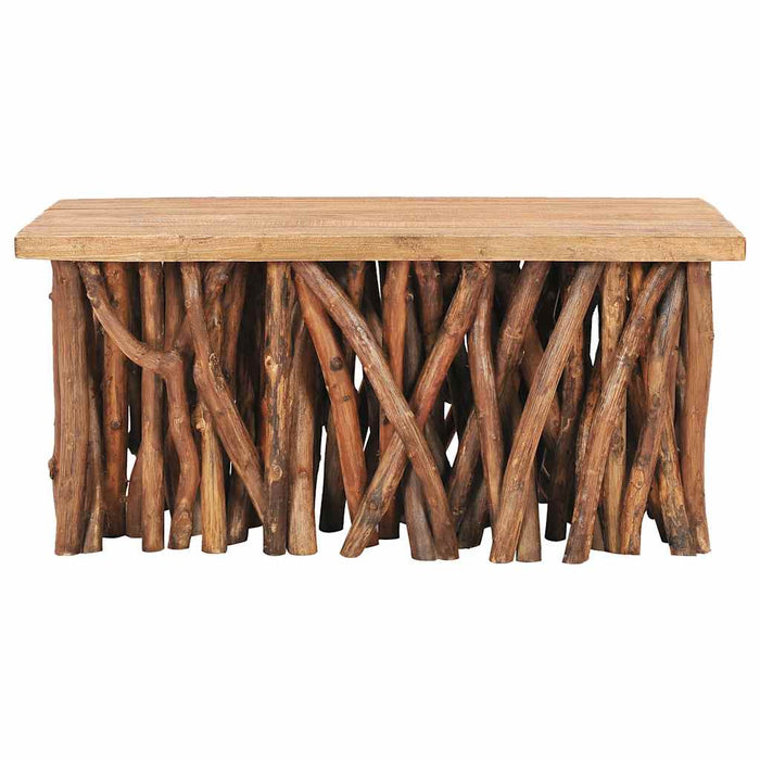 Măsuță cafea, 100x40x47,5 cm amestec lemn masiv reciclat și tec WALTI