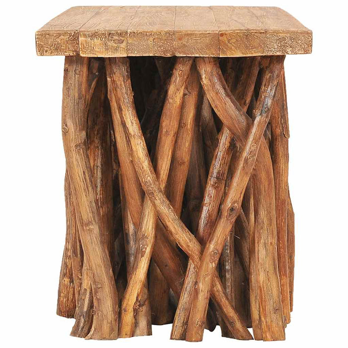 Măsuță cafea, 100x40x47,5 cm amestec lemn masiv reciclat și tec WALTI