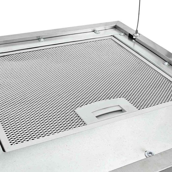 Hotă suspendată insulă LCD senzor tactil 37 cm oțel inoxidabil - WALTI WALTI
