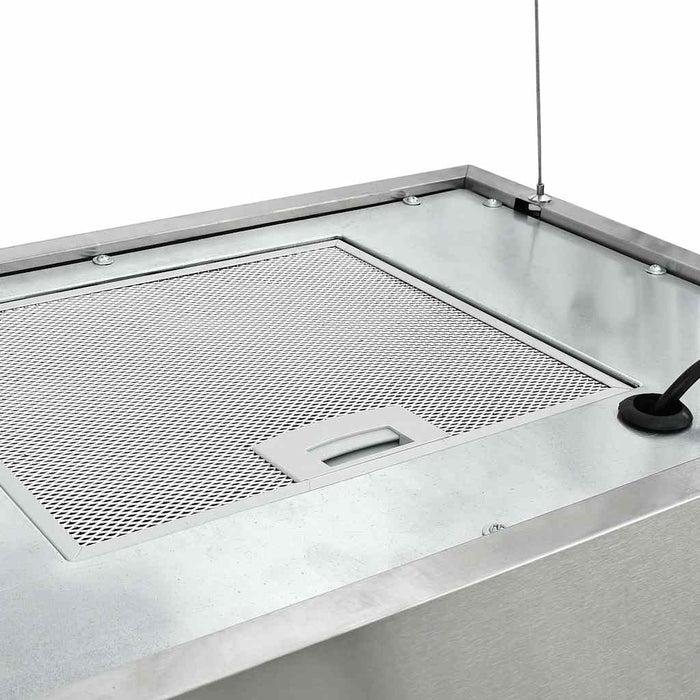 Hotă suspendată insulă LCD senzor tactil 55 cm oțel inoxidabil WALTI