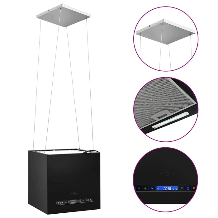 Hotă suspendată insulă, LCD tactil, 37 cm, oțel - WALTI WALTI
