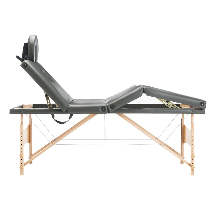 Masă de masaj cu 4 zone, cadru din lemn, antracit, 186 x 68 cm - WALTI WALTI