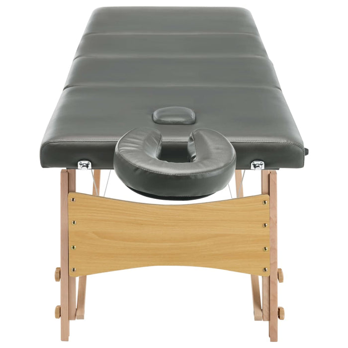 Masă de masaj cu 4 zone, cadru din lemn, antracit, 186 x 68 cm - WALTI WALTI