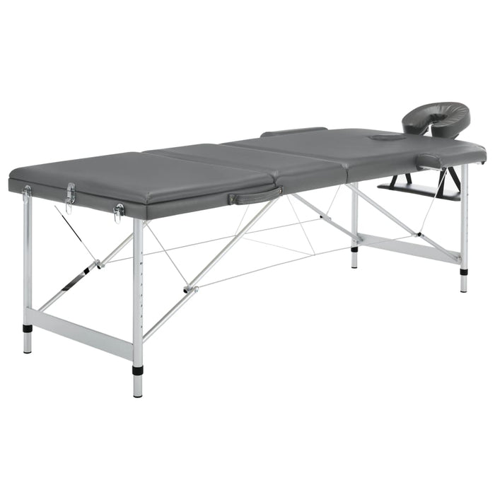 Masă de masaj cu 3 zone, cadru aluminiu, antracit, 186 x 68 cm - WALTI WALTI