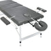 Masă de masaj cu 3 zone, cadru aluminiu, antracit, 186 x 68 cm - WALTI WALTI