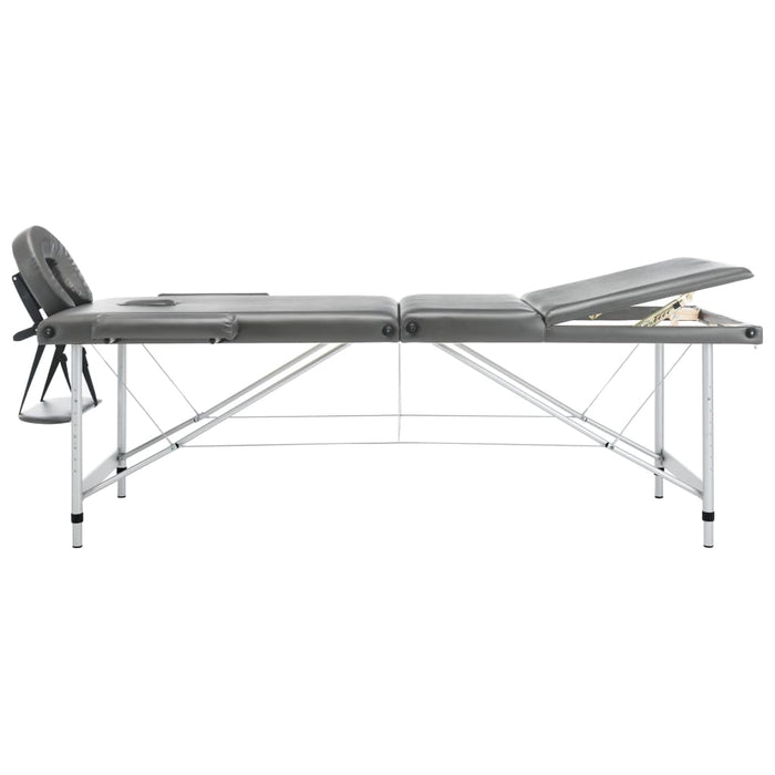 Masă de masaj cu 3 zone, cadru aluminiu, antracit, 186 x 68 cm - WALTI WALTI