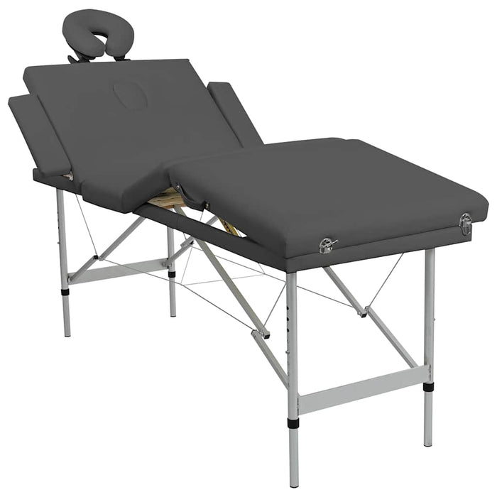 Masă de masaj cu 4 zone, cadru aluminiu, antracit, 186 x 68 cm - WALTI WALTI