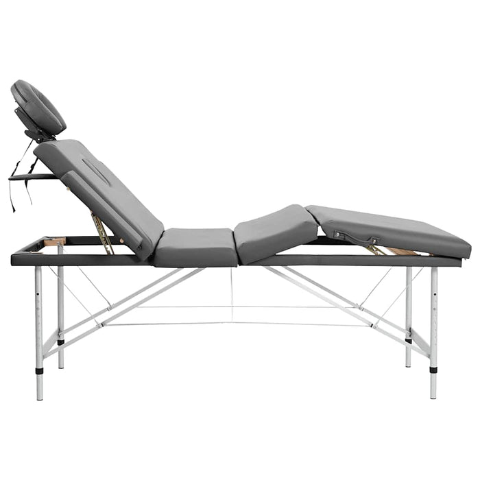 Masă de masaj cu 4 zone, cadru aluminiu, antracit, 186 x 68 cm - WALTI WALTI