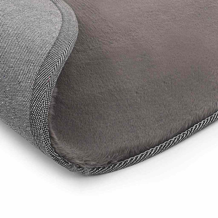 Covor, gri închis, 160 cm, blană ecologică de iepure WALTI