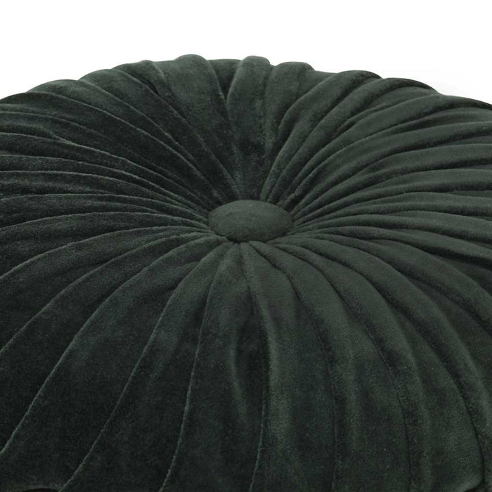 Taburet puf design crețuri, verde, 40x30 cm, catifea bumbac WALTI