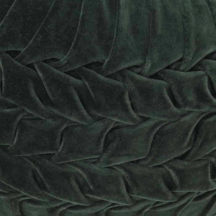 Taburet puf design crețuri, verde, 40x30 cm, catifea bumbac WALTI